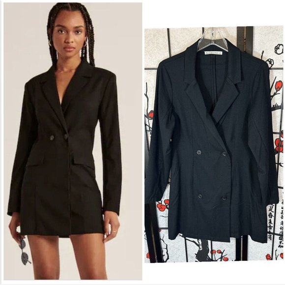 Abercrombie & Fitch Dresses & Skirts - Abercrombie and Fitch Fitted Blazer Mini Dress Double Breasted Size S Black
